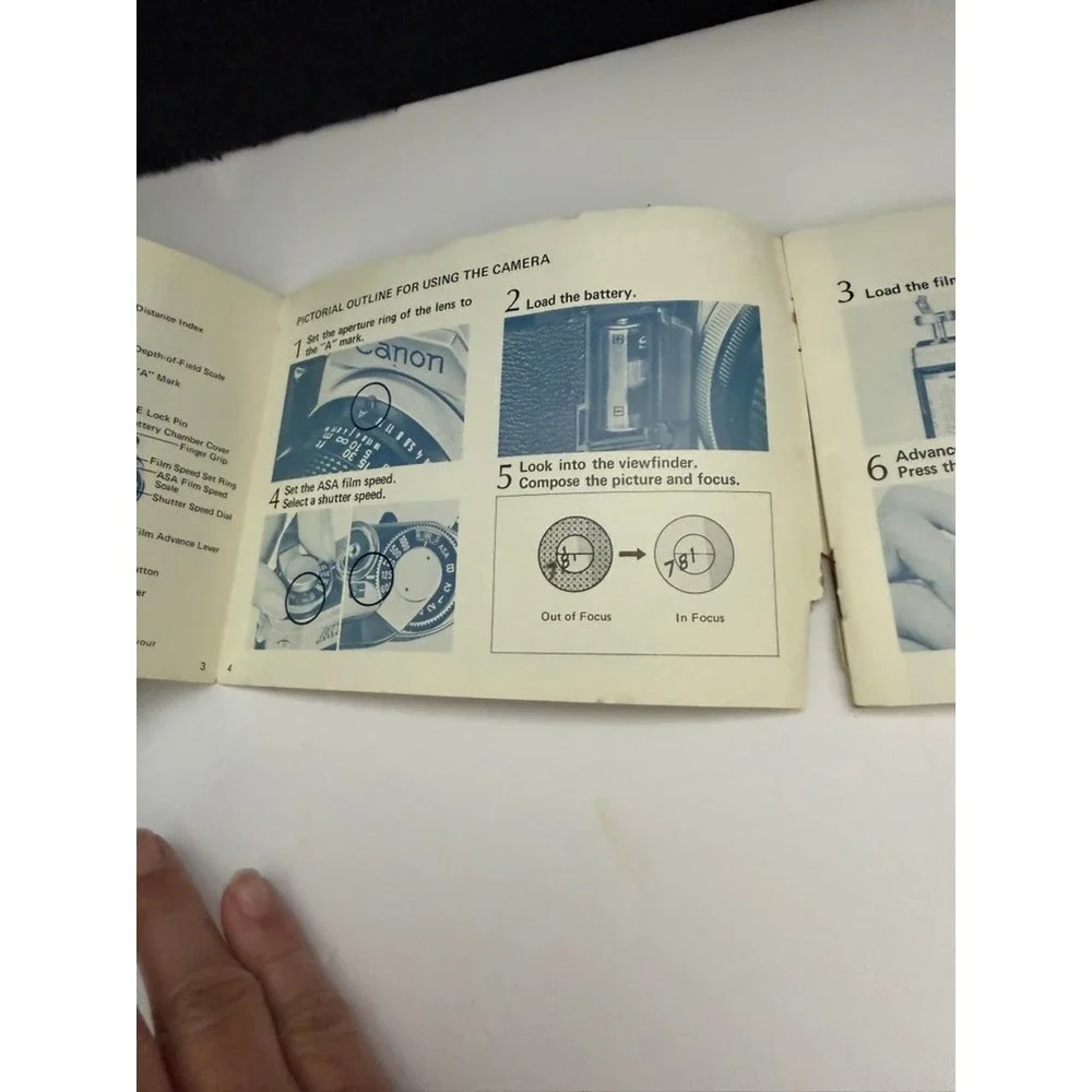 Canon AE-1 Instruction Manual English Edition Vintage 35mm SLR Camera Guide